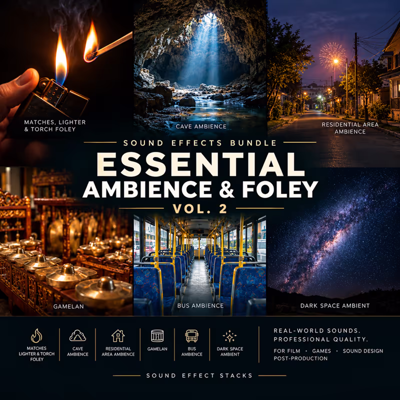 Essential Ambience & Foley - Sound Effects Bundle Vol. 2 by Sound Effect Stacks