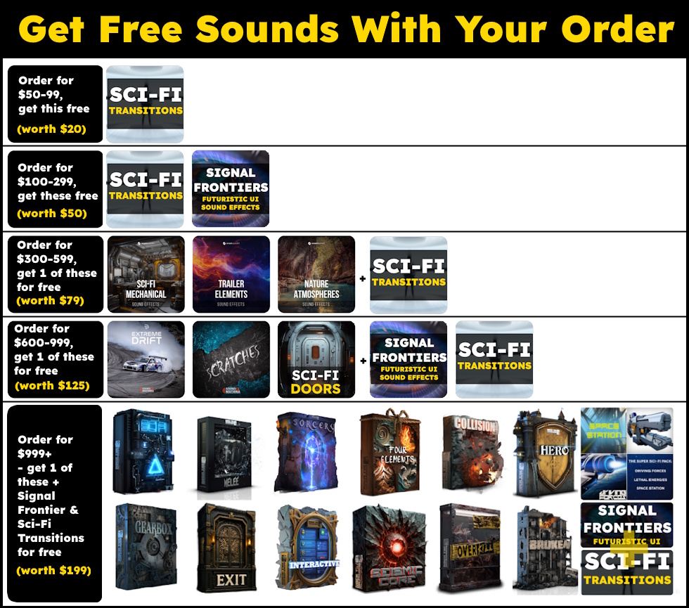 Get free sound effects with your order