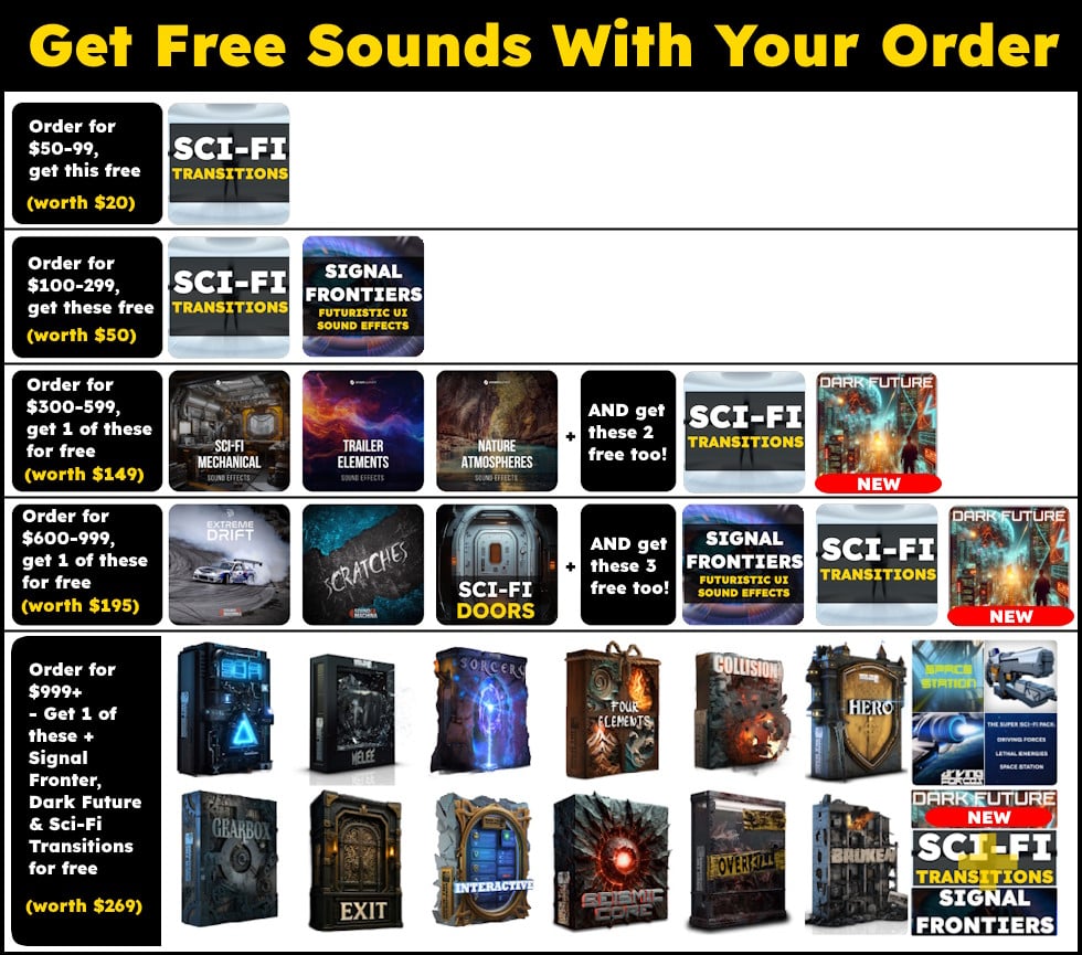 Get free sound effects with your order