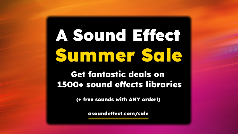 Get great deals on excellent sound effects libraries, plugins & instruments – and free sounds with ANY order!