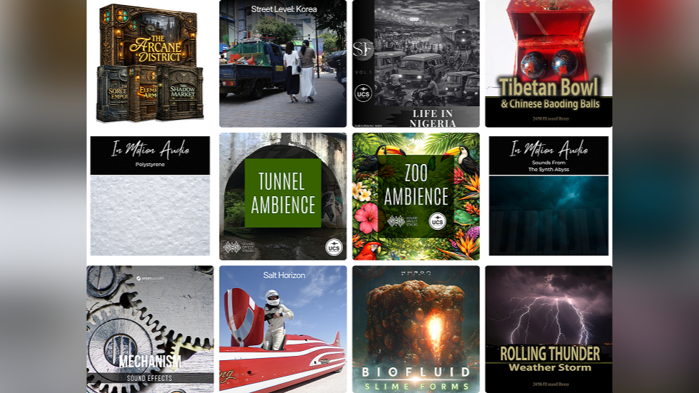 13 great new sound libraries: Nigerian soundscapes, Seoul walla, zoo ambiences, rolling thunder, tunnel ambiences, high-performance vehicles, and more