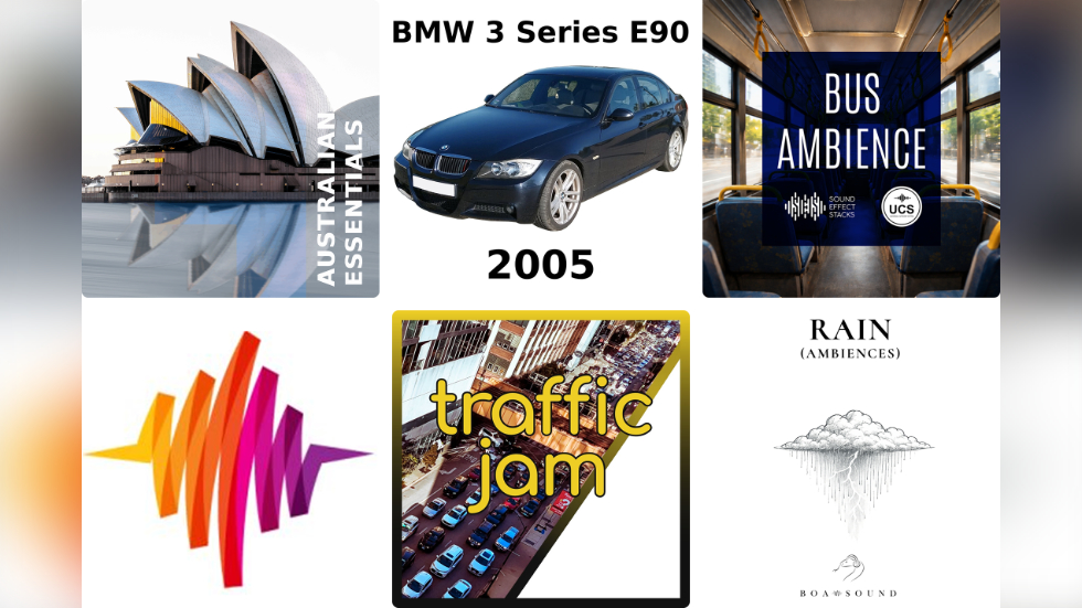 5 great new sound libraries: Essential Aussie sounds, atmospheric rain, public transport, traffic jams, and popular BMWs