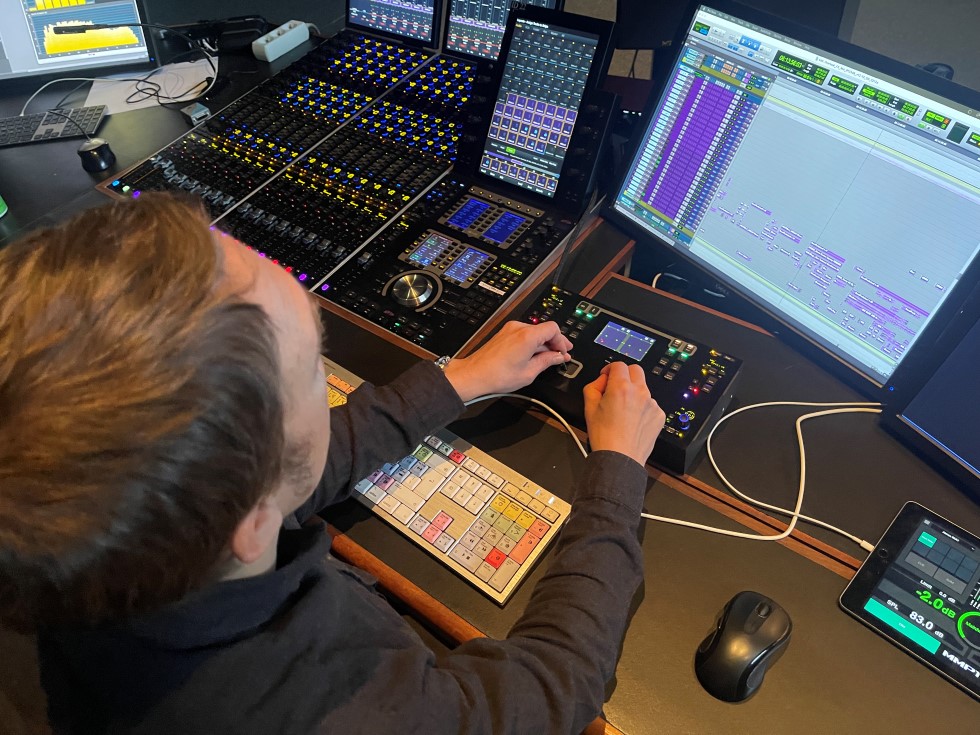 Gabriel Gutiérrez busy with his panner during the Atmos mix